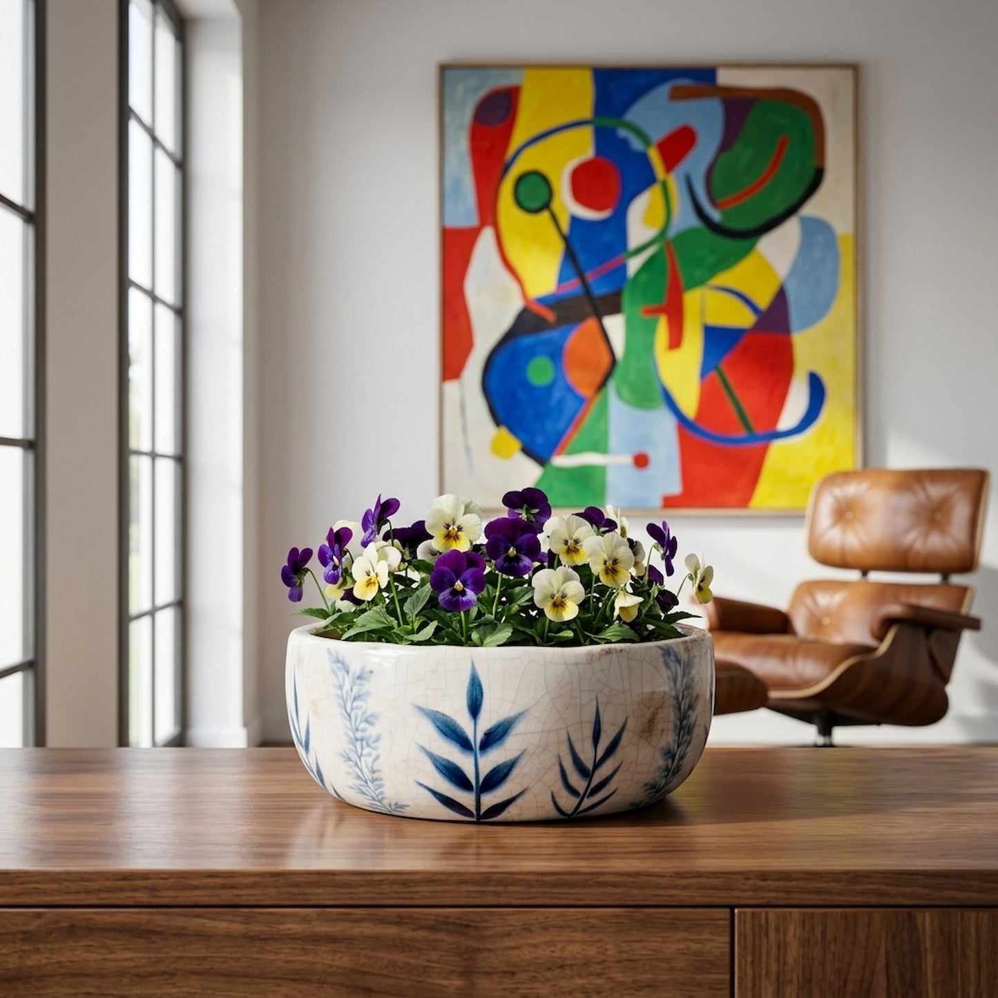 Small Blue Flora Bowl Pot