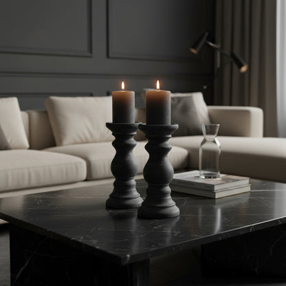Amalfi Small Grey  Column Candle Holder