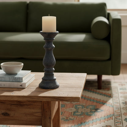 Amalfi Grey Column Candle Holder
