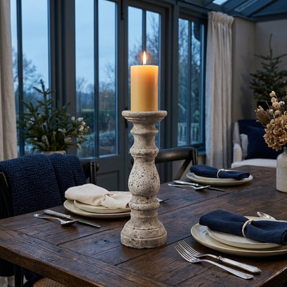 Stone Ceramic Column Candle Holder