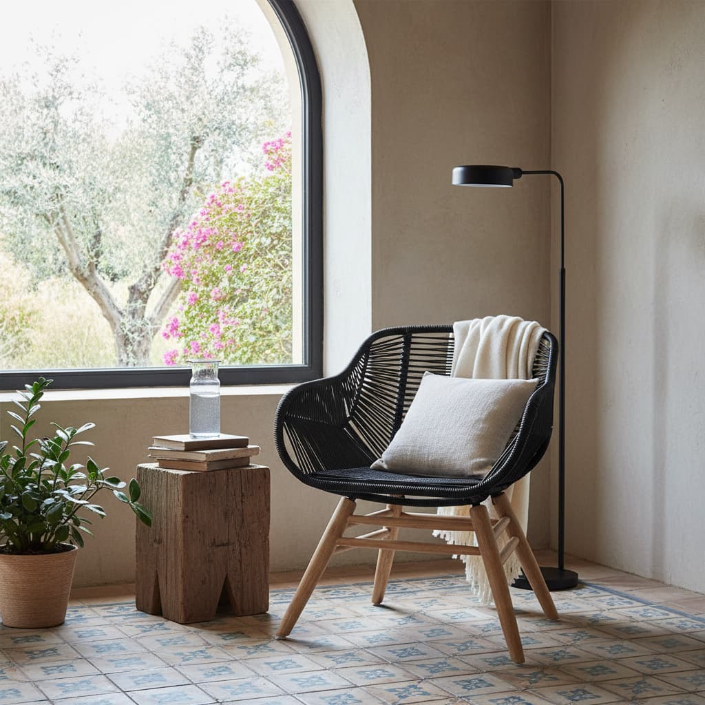 Weave Black Rope Armchair