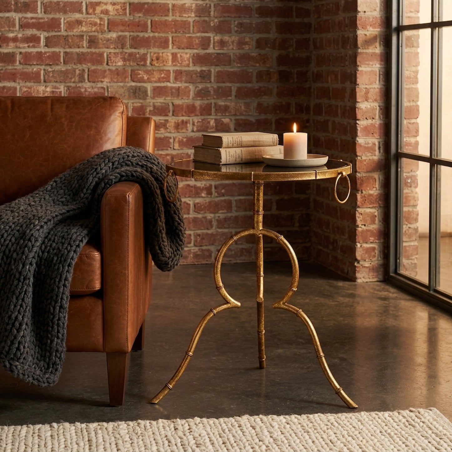 Icon Black Tempered Glass Top Accent Table