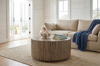 Grove Bamboo Inlay Round Coffee Table