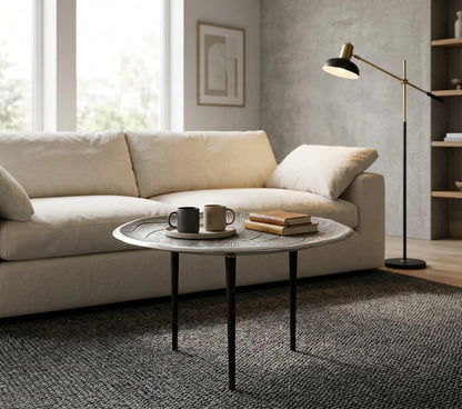 Forest Oak Effect Silver Top Coffee Table