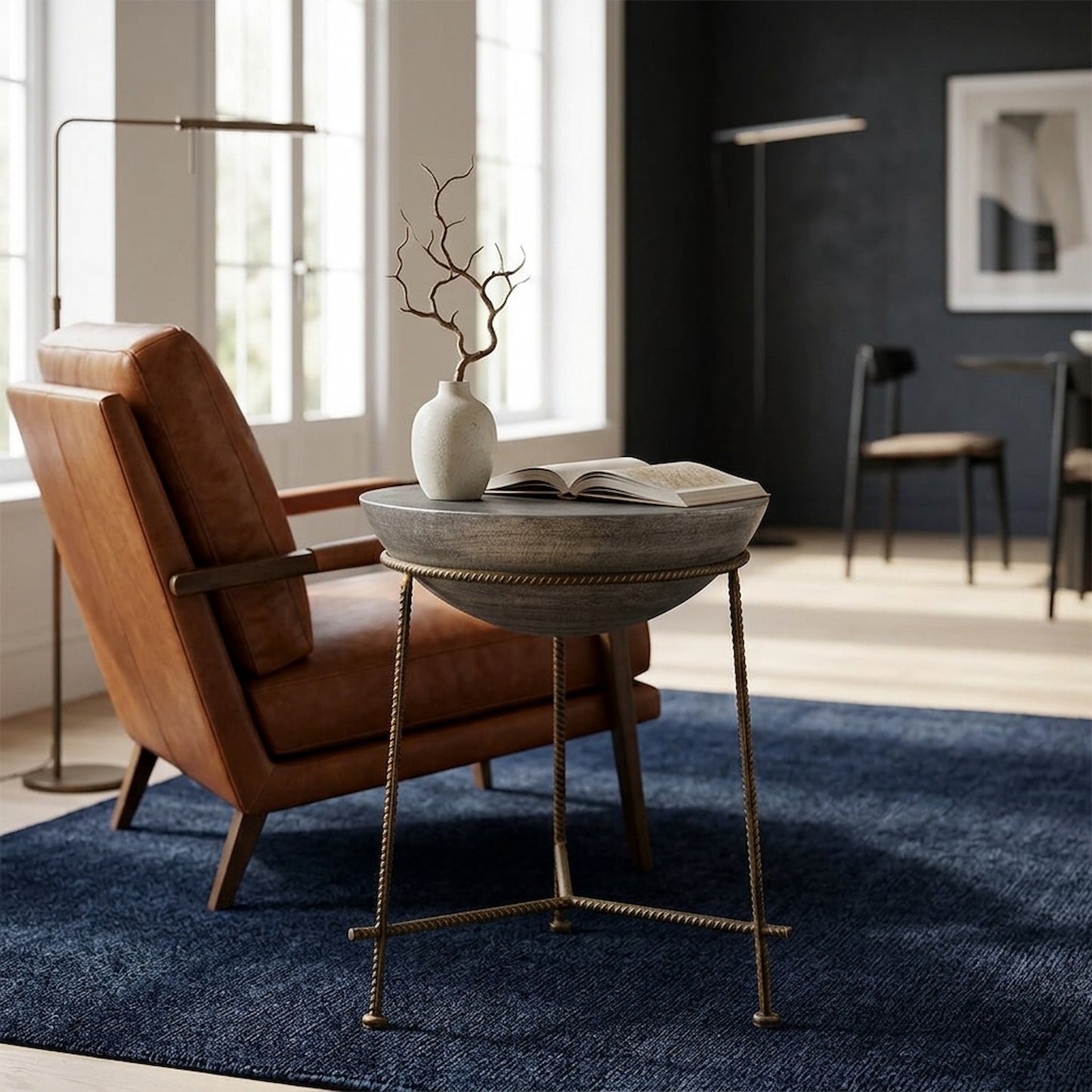 Element Concrete Bowl Shaped Side Table