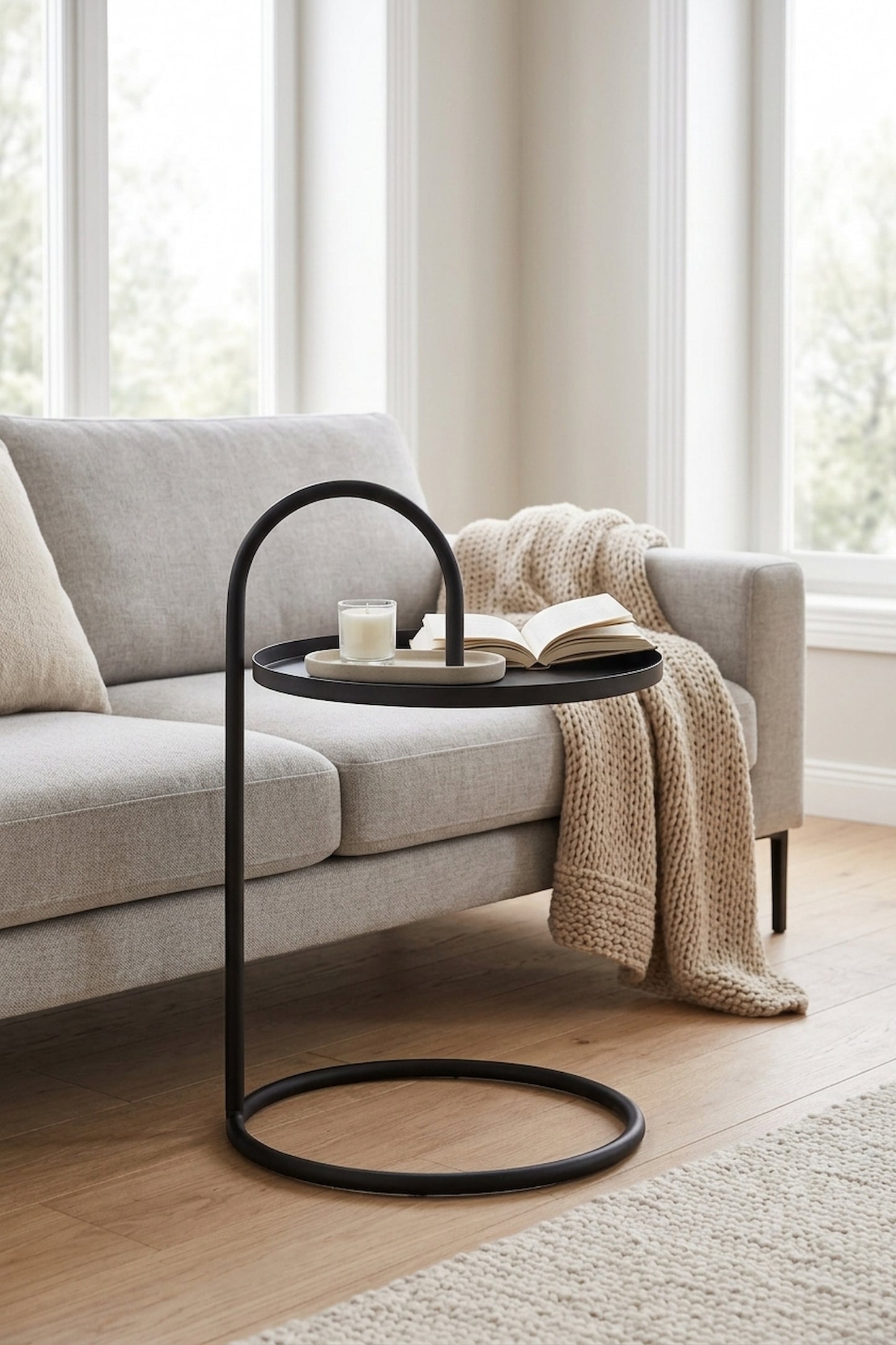 Fjord Black Hanging Top Side Table