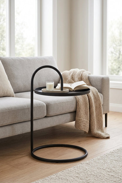 Fjord Black Hanging Top Side Table
