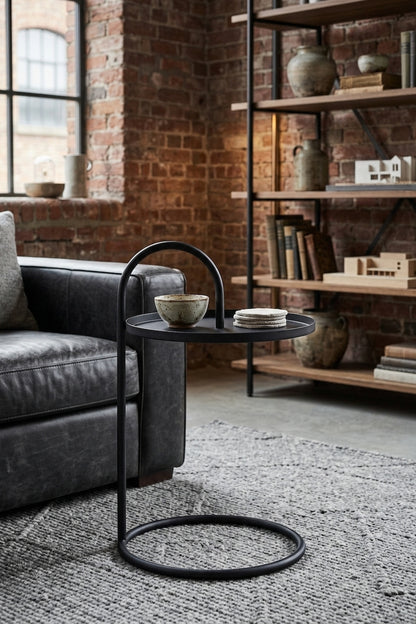 Fjord Black Hanging Top Side Table