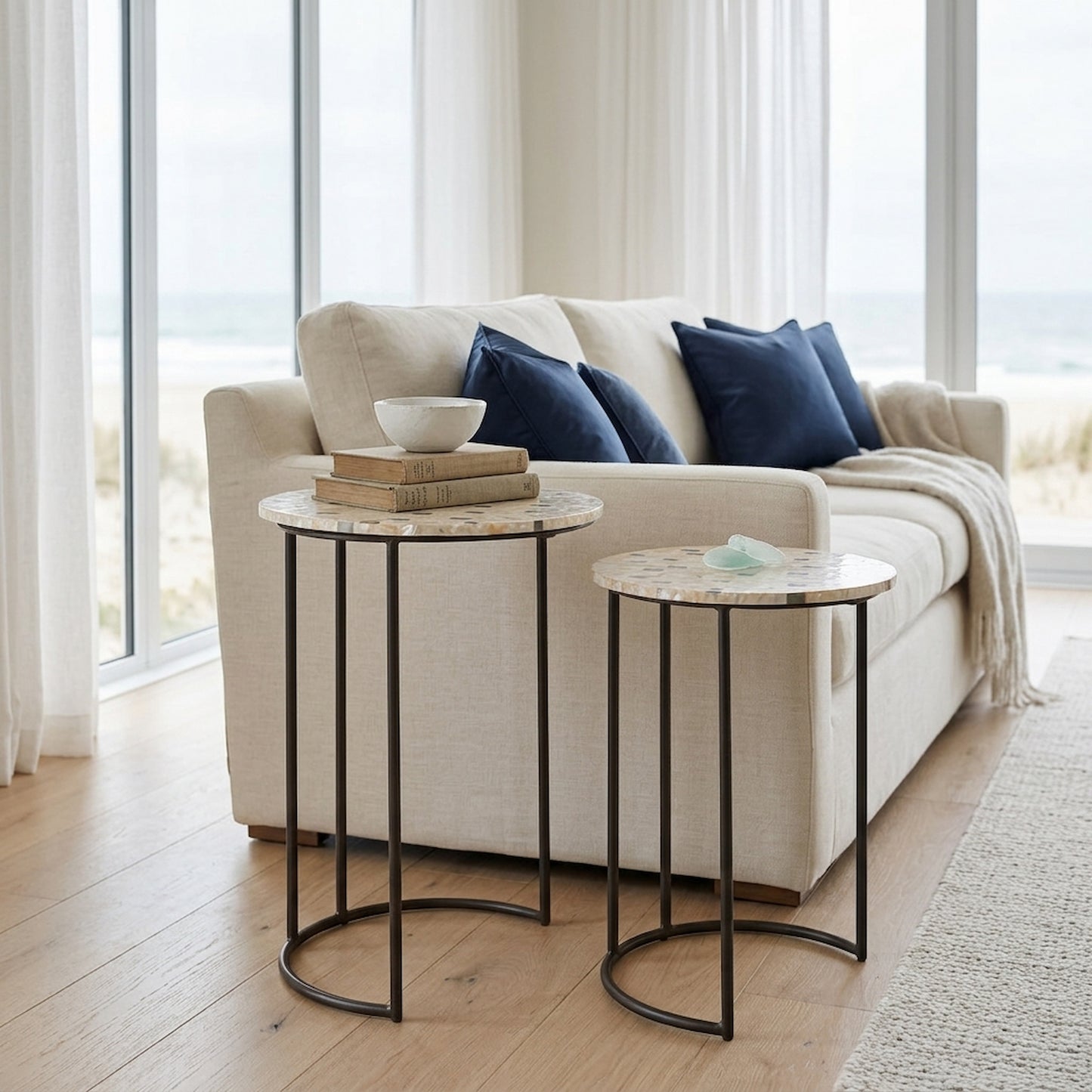 Elara Set of Two Mother Of Pearl Nesting Side Tables