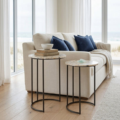 Elara Set of Two Mother Of Pearl Nesting Side Tables