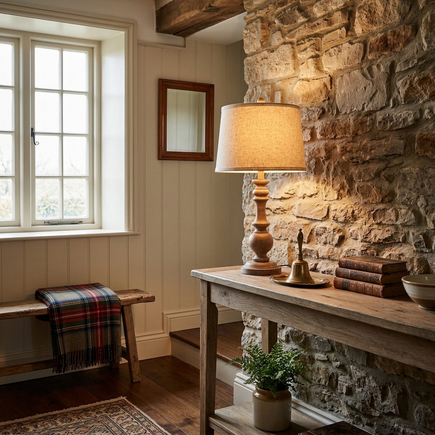 Seraphia Table Lamp With Edged Linen Shade