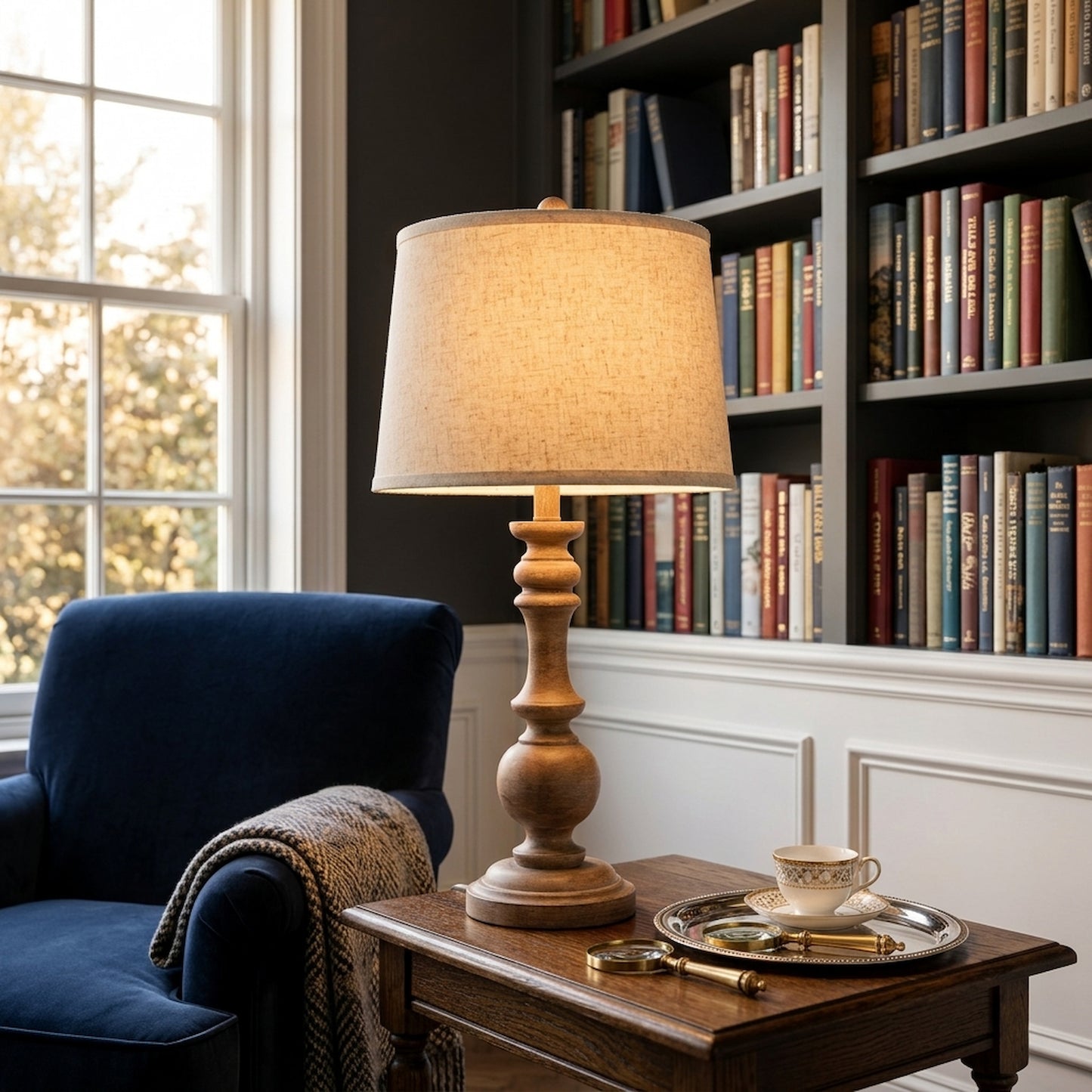 Seraphia Table Lamp With Edged Linen Shade