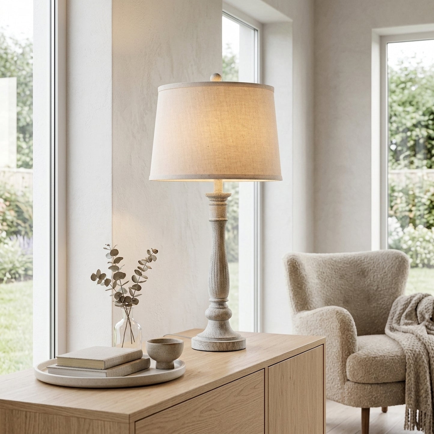 Stella Table Lamp With Linen Shade
