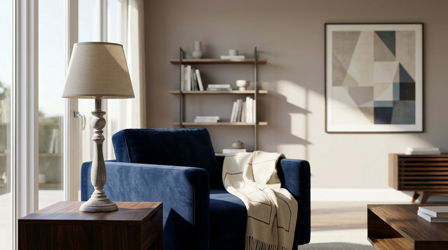 Dunum Column Table Lamp With Linen Shade