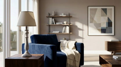 Dunum Column Table Lamp With Linen Shade