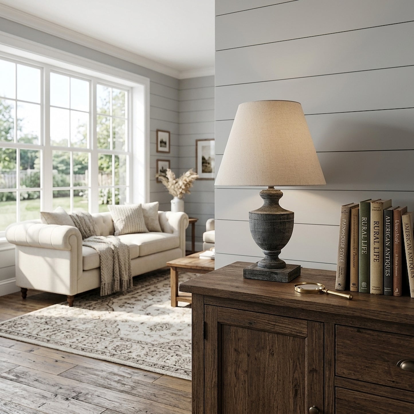 Incia Urn Wooden Table Lamp