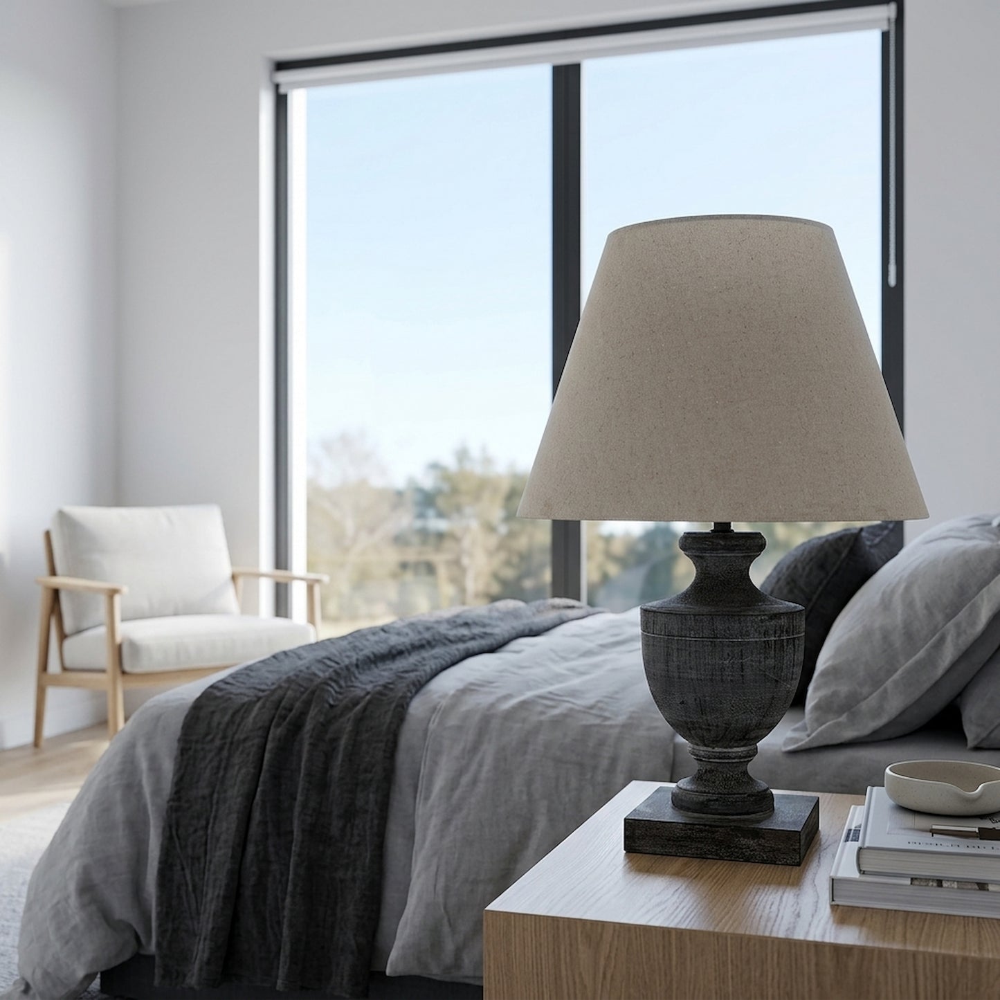 Incia Urn Wooden Table Lamp