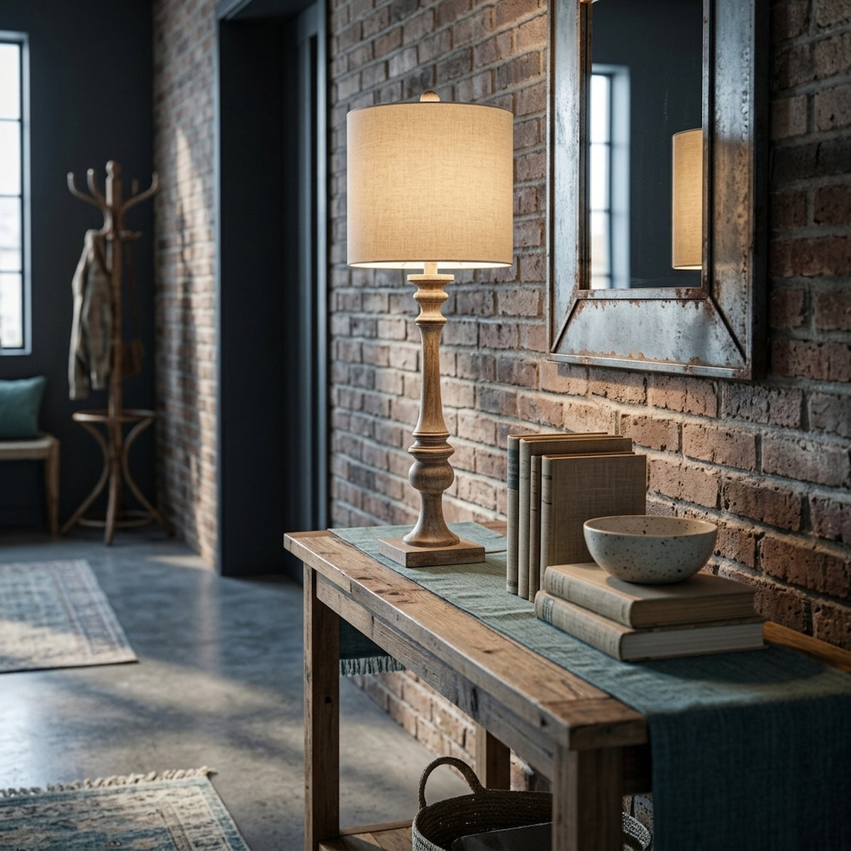 Pallido Candlestick Table Lamp With Linen Shade