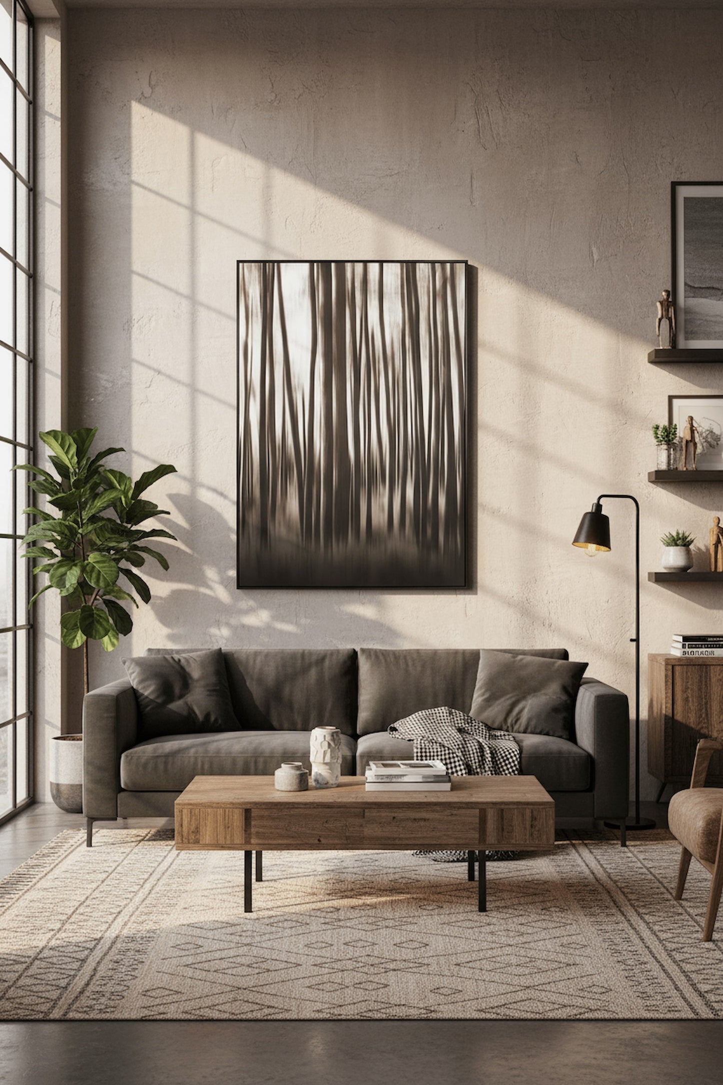Modernist Black And Natural Classic Wall Art