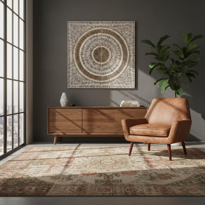 Milan Silver Wood Carving Wall Art