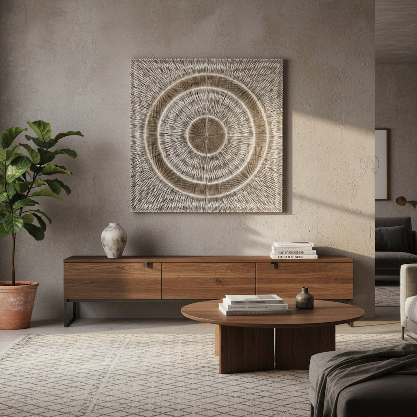 Milan Silver Wood Carving Wall Art