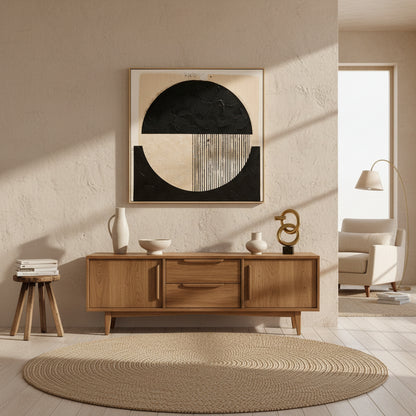 Modernist Black and Cream Wall Art