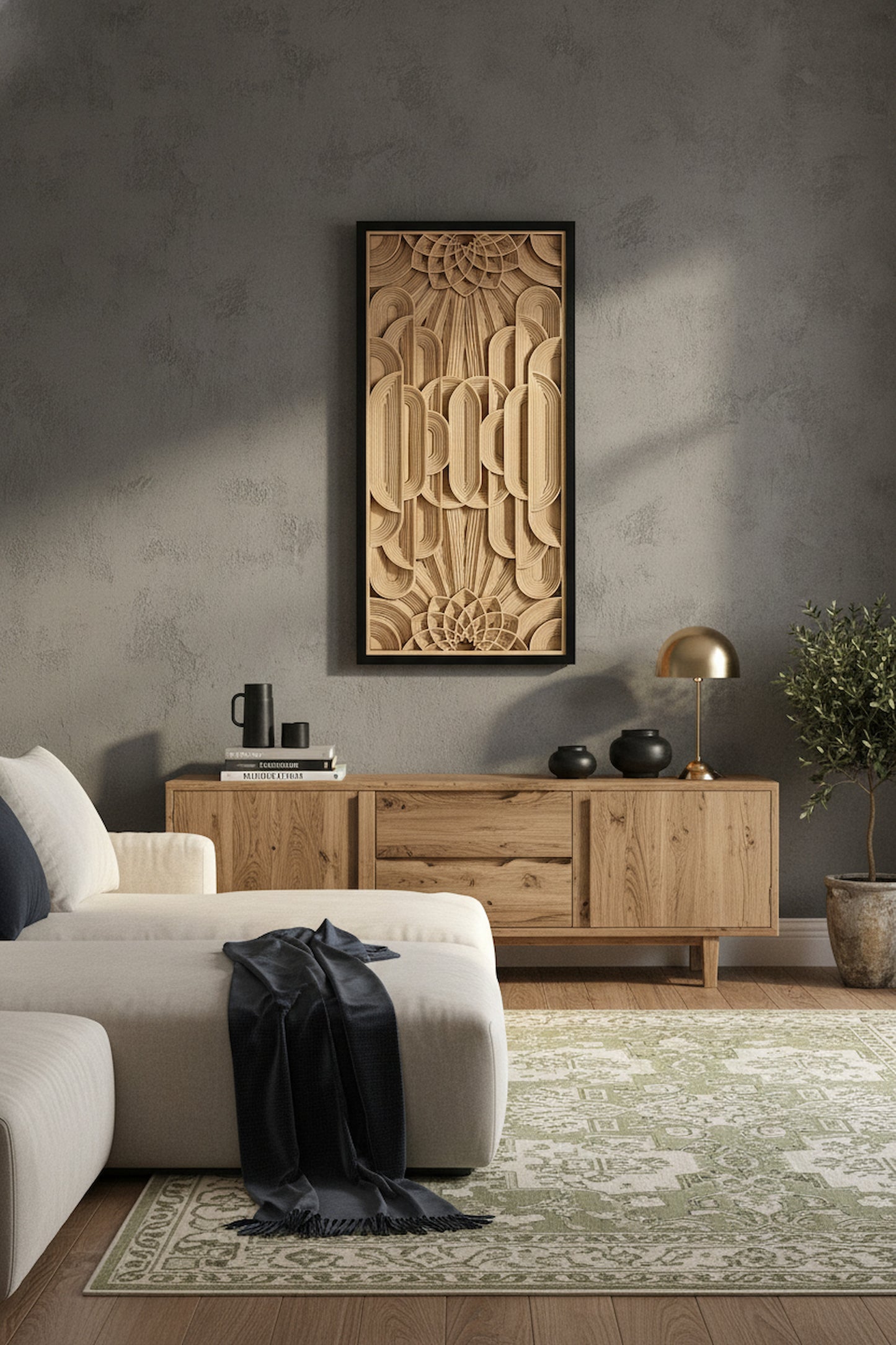 Milan Deco Wood Carving Wall Art