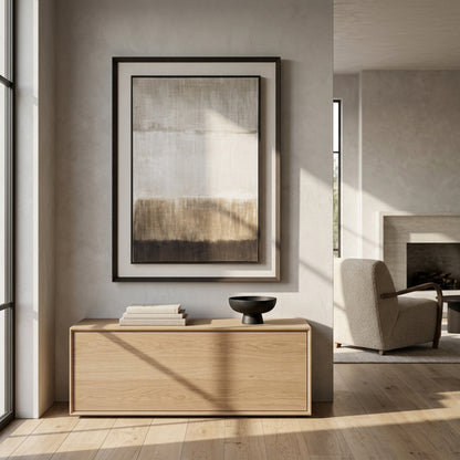 Extra Large Moderno Painting On Linen Mounted In Frame