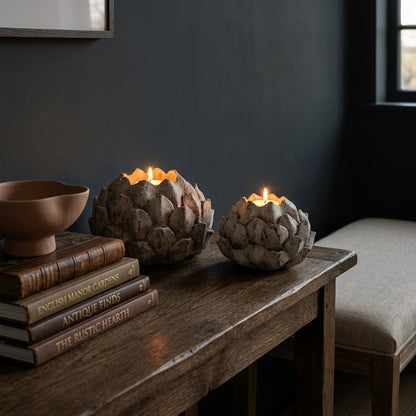 Stone Effect Acorn Tea Light Holder