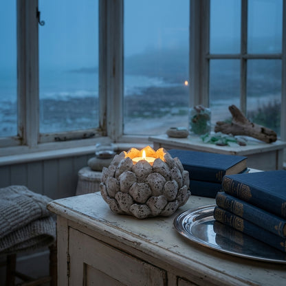 Large Stone Effect Acorn Tea Light Holder