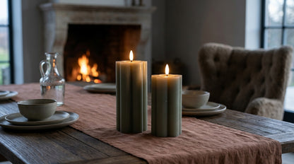 Luxe Collection Natural Glow 2.75x6 Grey Pillar LED Candle