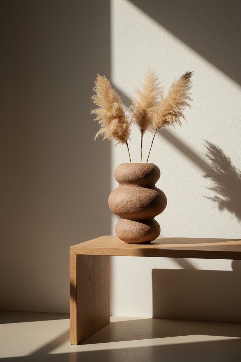 Vessel Cotton Mache And Coco Shell Bubble Vase