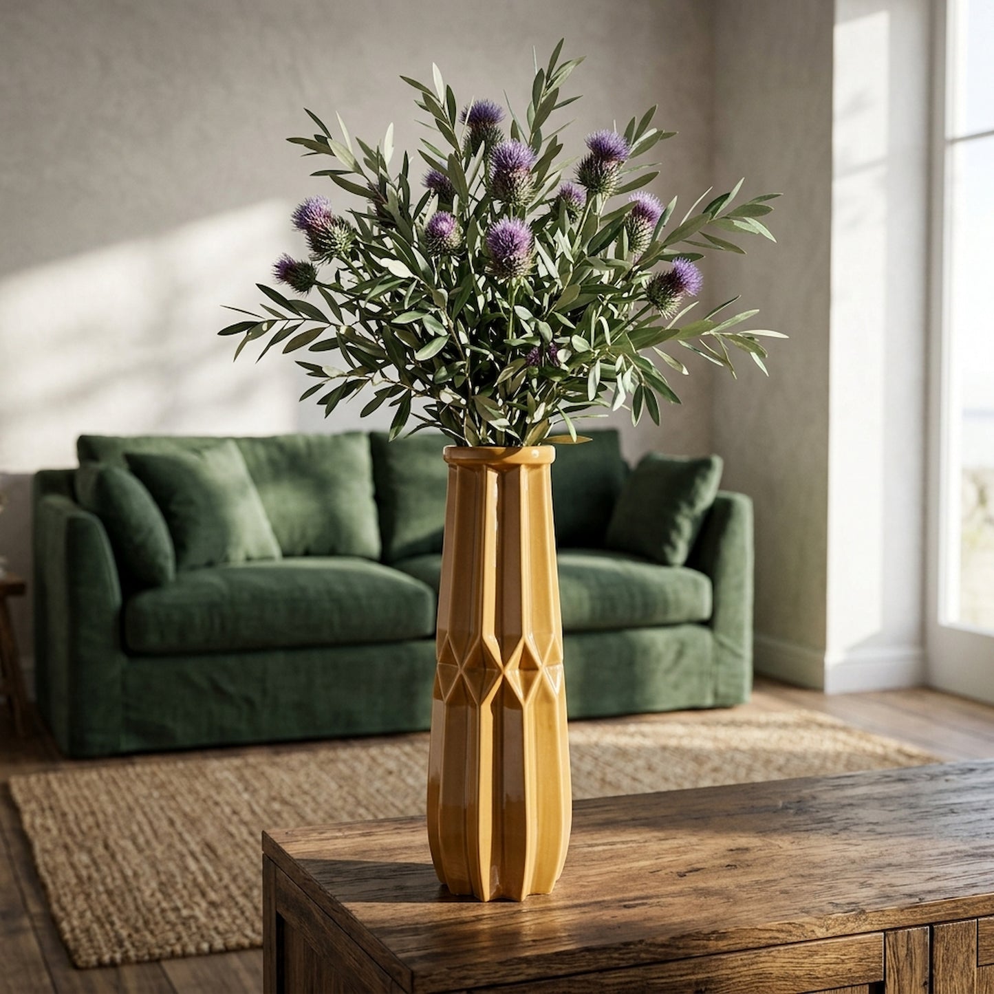Seville Collection Tall Ochre Vase