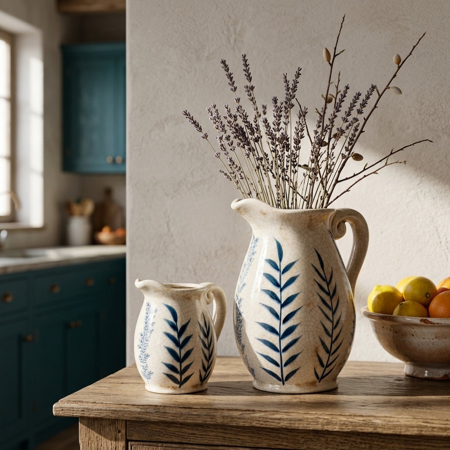 Small Blue Flora Olpe Jug Vase