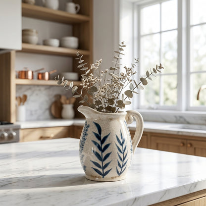 Small Blue Flora Olpe Jug Vase