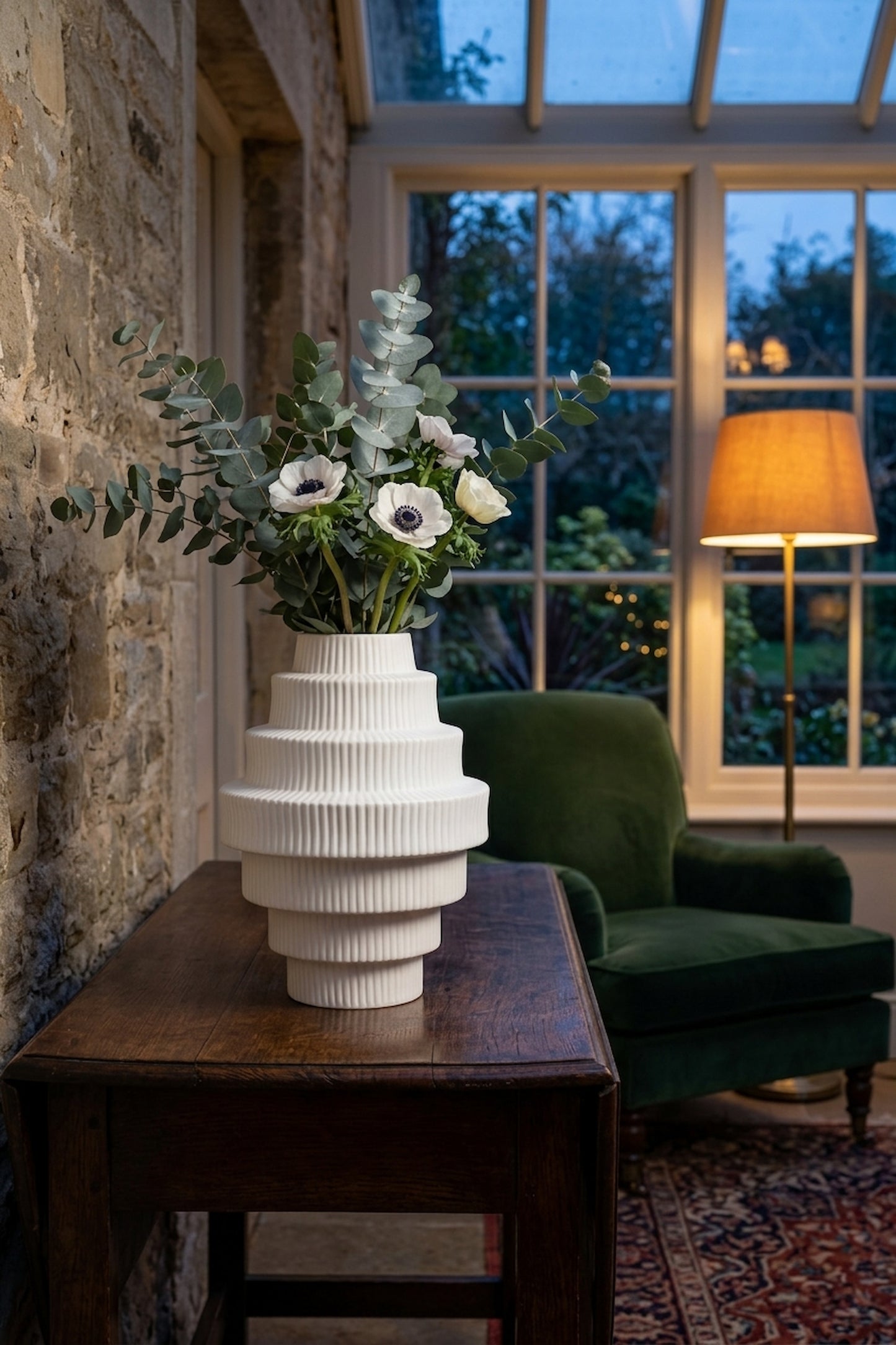 Scala White Large Step Design Vase