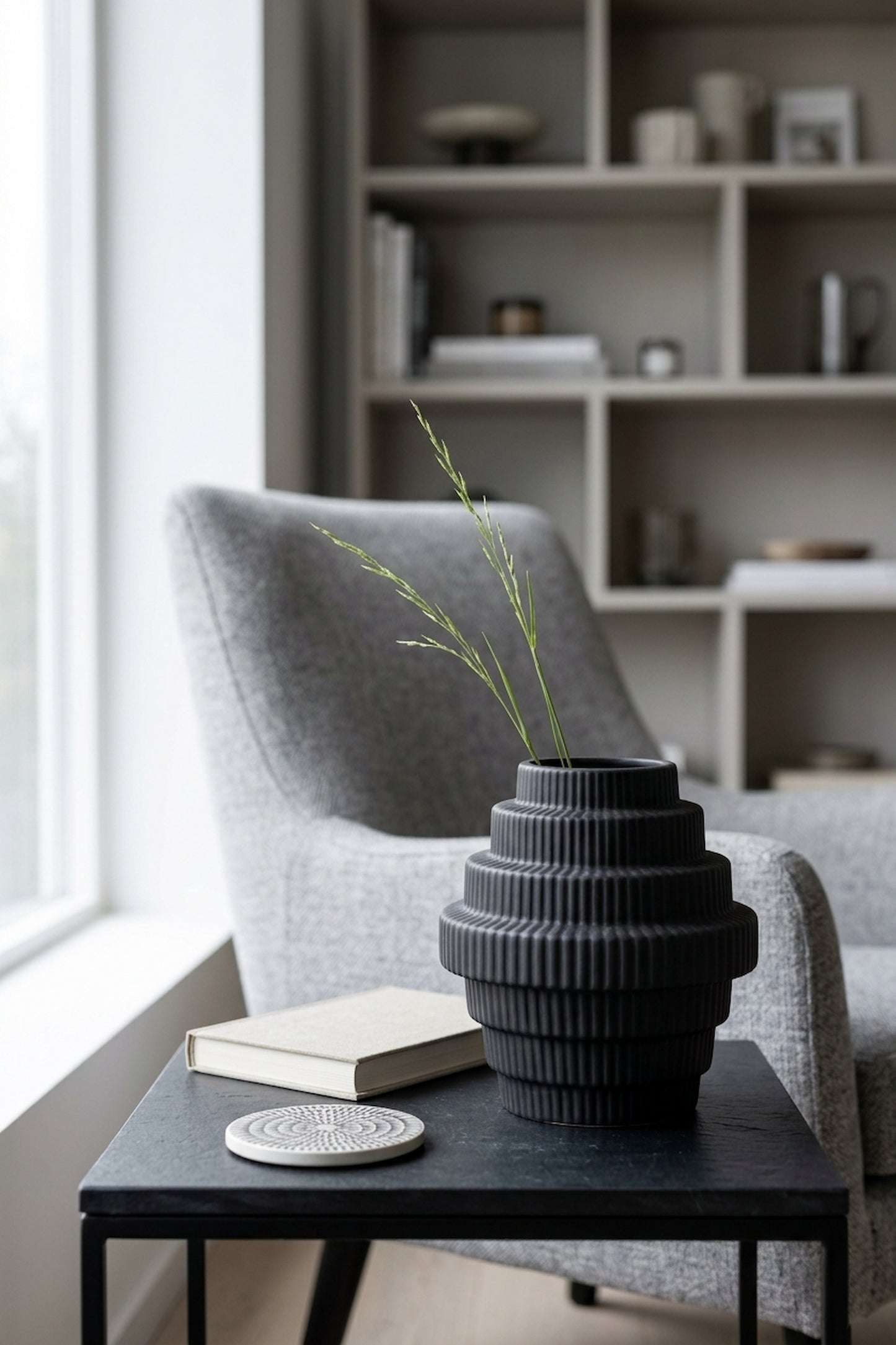Scala Black Small Step Design Vase