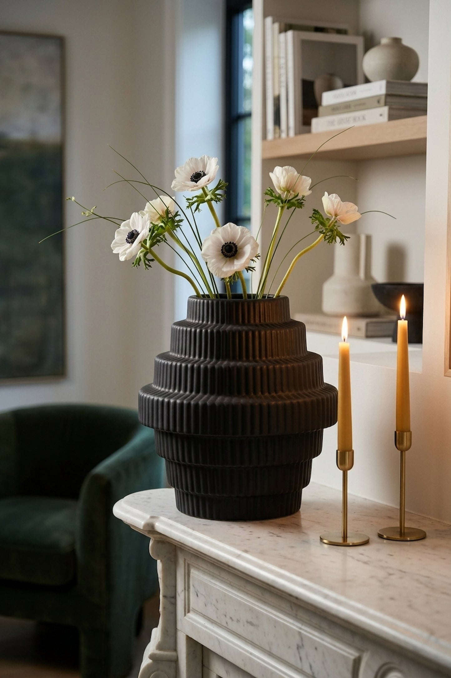 Scala Black Small Step Design Vase