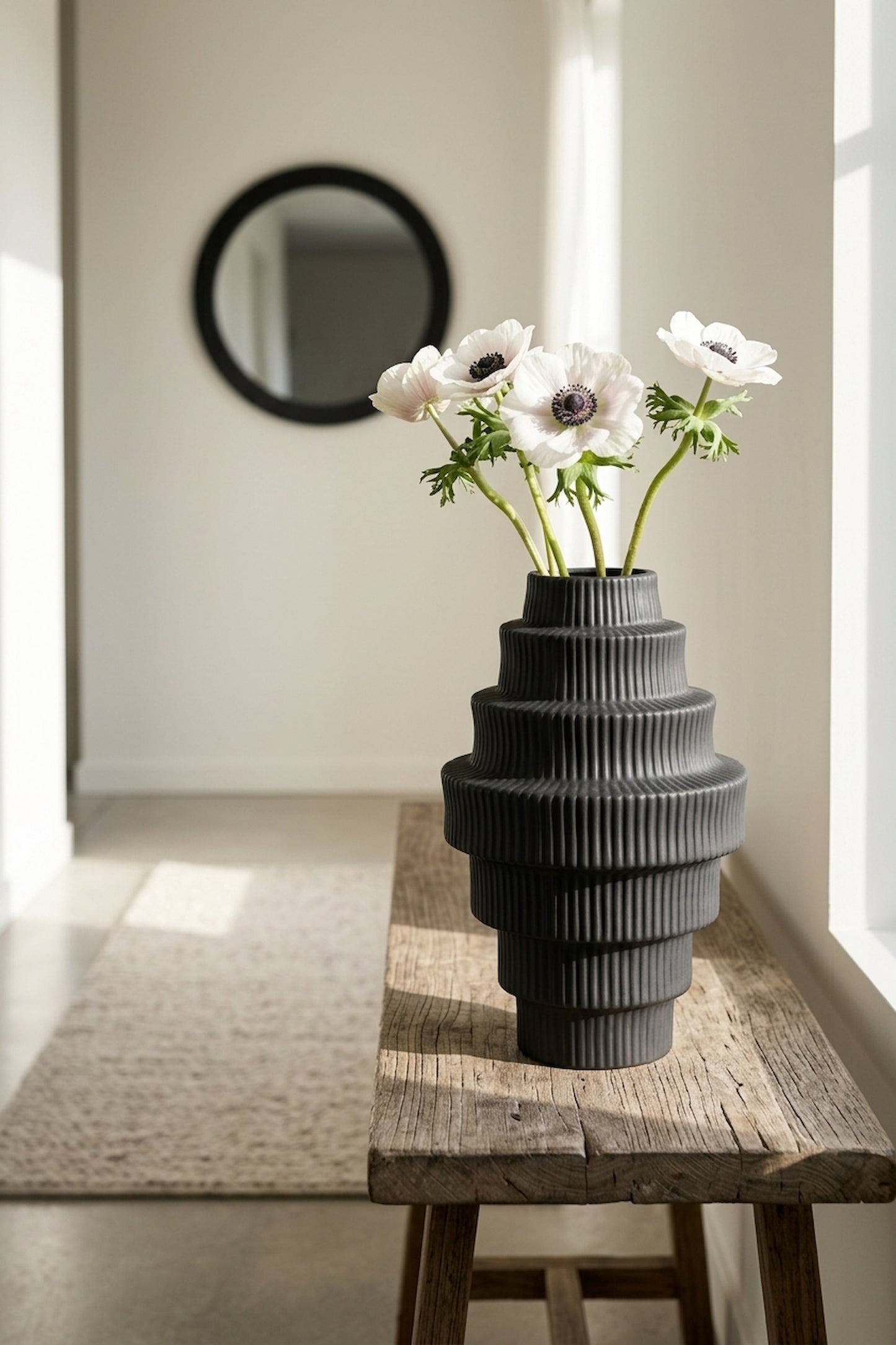 Scala Black Large Step Design Vase