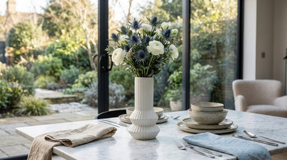 Scala White Ribbed Vase