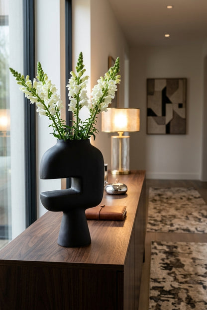 Forma Abstract Large Black Vase