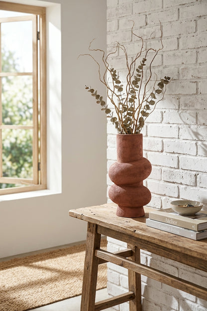 Sahara Large Textured Red Bubble Vase