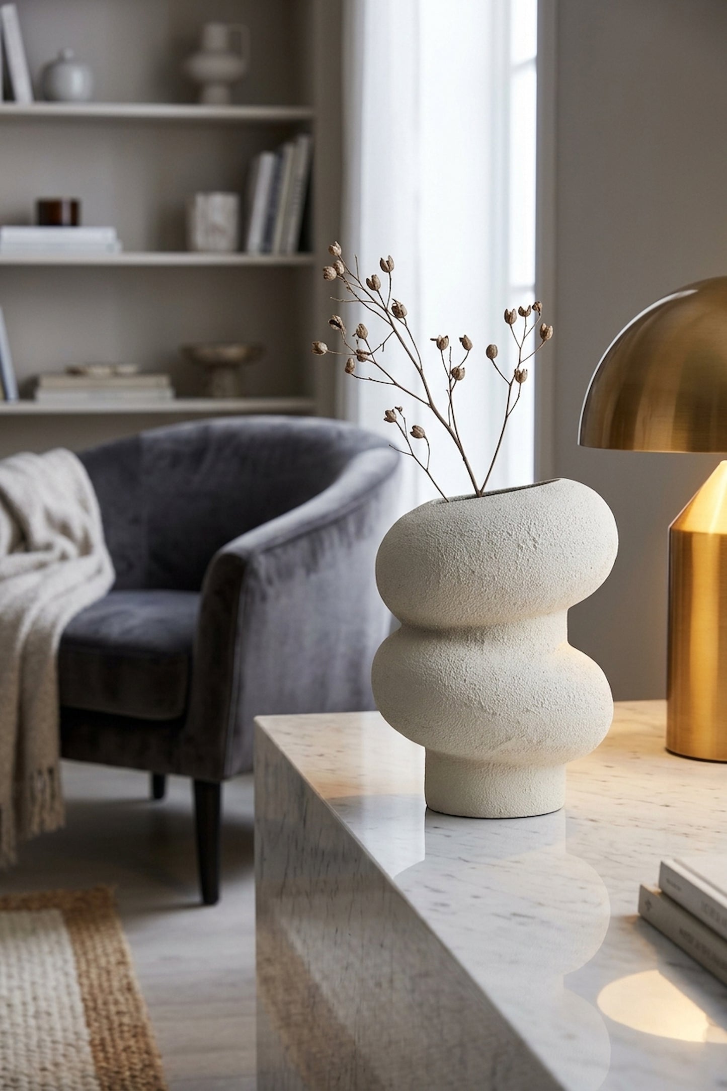 Sahara Small Textured White Bubble Vase
