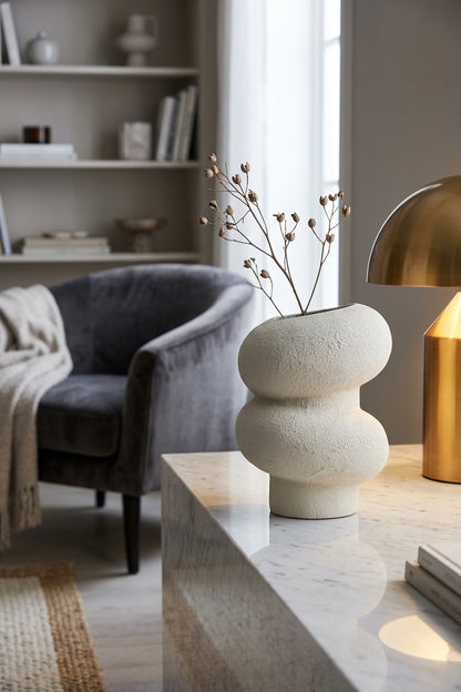 Sahara Small Textured White Bubble Vase