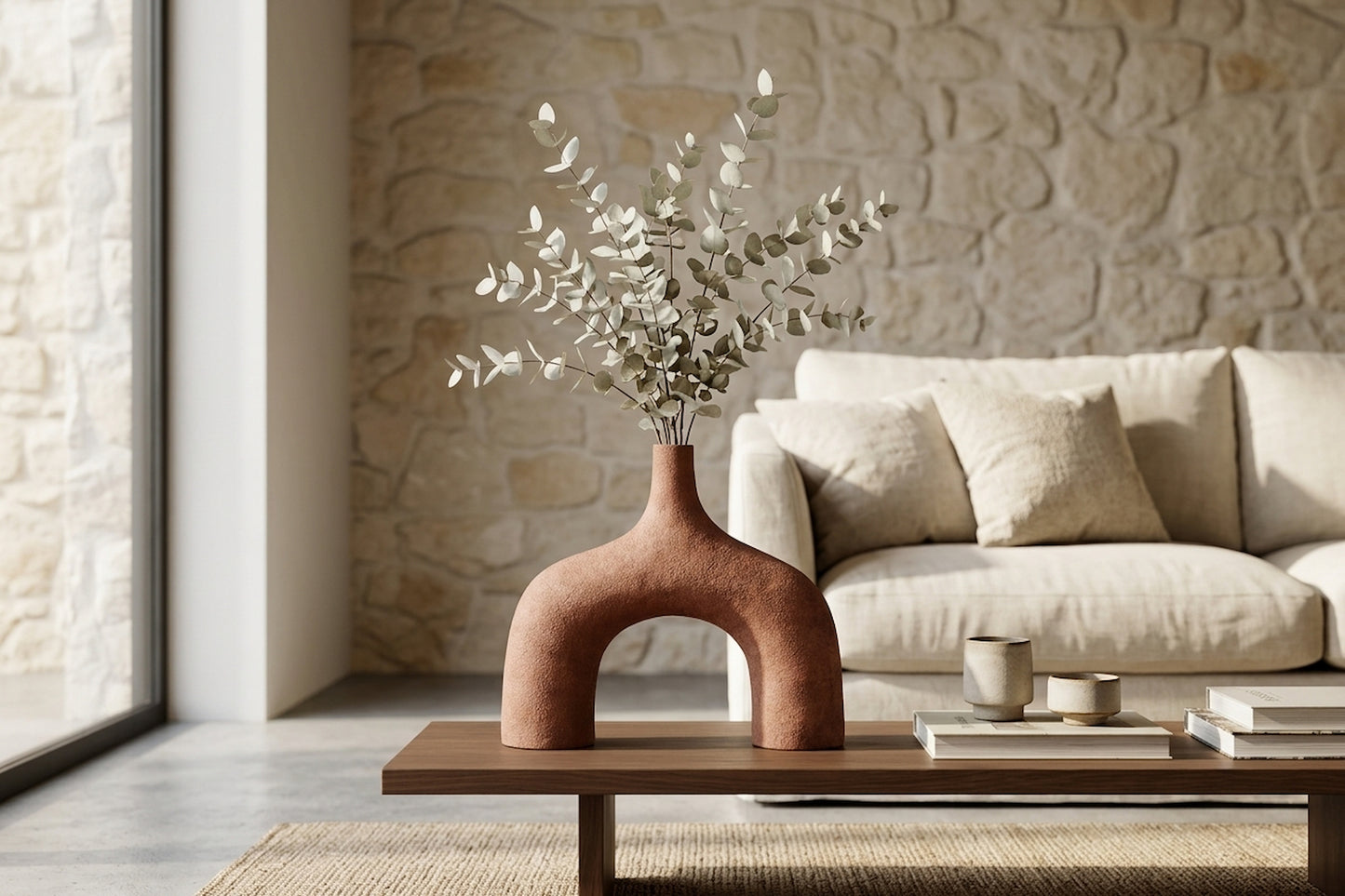 Sahara Large Textured Red Abstract Vase