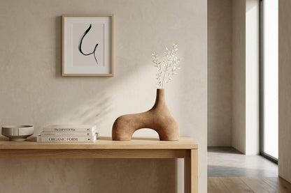 Sahara Small Textured Beige Abstract Vase