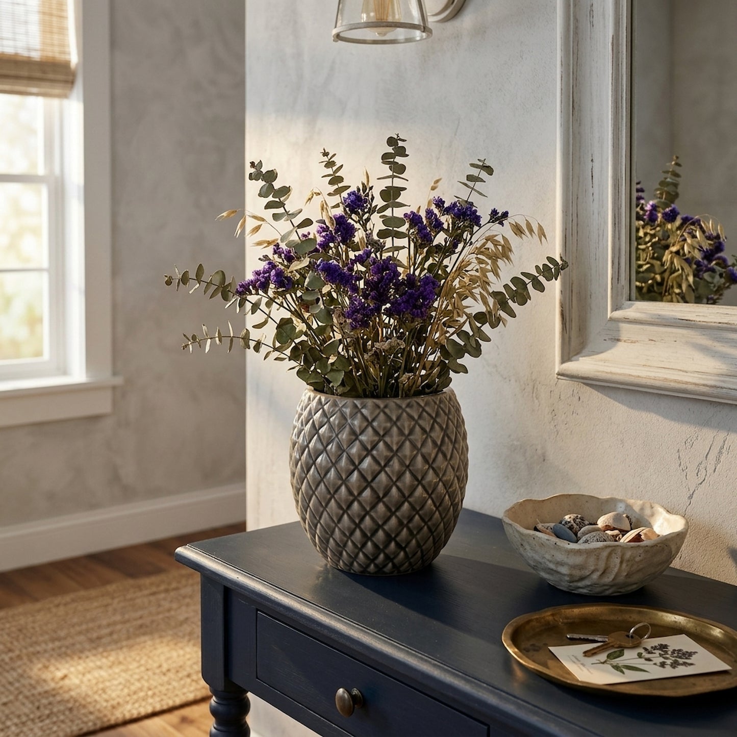Seville Collection Grey Diamond Planter