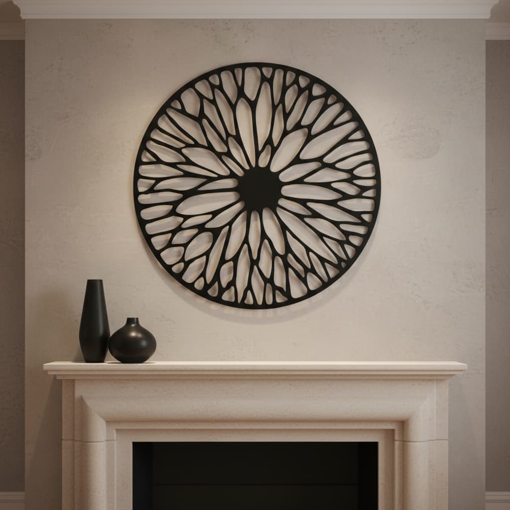 Alpine Large Black Floral Design Wall Art