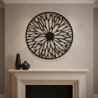 Alpine Large Black Floral Design Wall Art