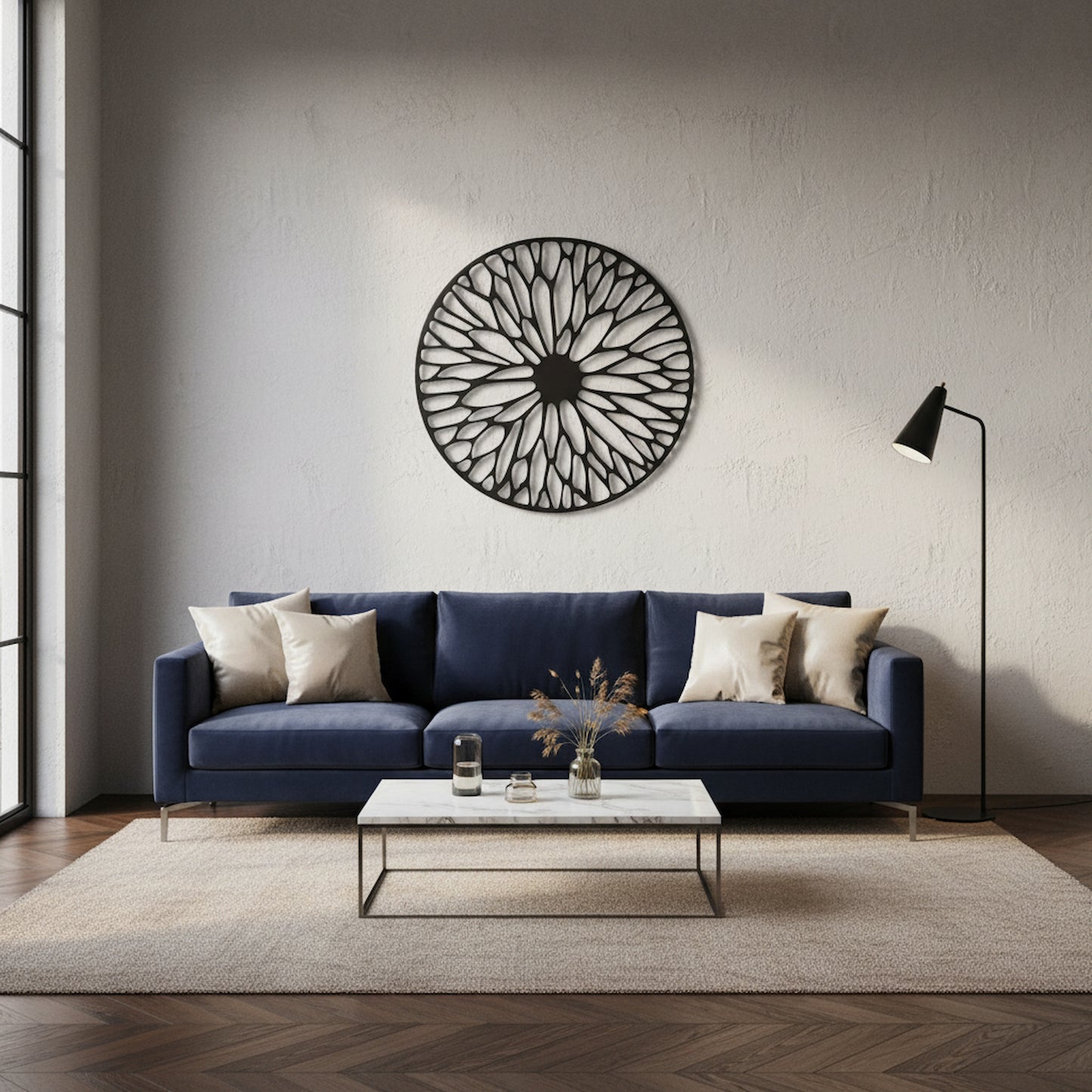 Alpine Large Black Floral Design Wall Art